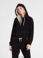 Z0ZR08856 Black Women Lived In Lounge Hoodie Volcom Clothing - Image 4