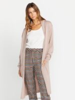 Z0ZR08858 Winter Orchid Women Lived in Lounge Midi Throw Cardi Sweater Volcom Clothing - Image 5