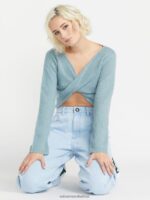 Z0ZR08860 Smokey Blue Women With A Twist Sweater Volcom Clothing - Image 11