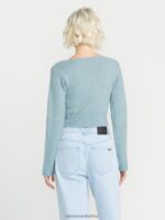 Z0ZR08860 Smokey Blue Women With A Twist Sweater Volcom Clothing - Image 6
