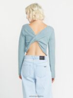 Z0ZR08860 Smokey Blue Women With A Twist Sweater Volcom Clothing - Image 8