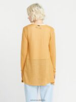 Z0ZR08863 Dust Gold Women Go Go Wrap Sweater Volcom Clothing - Image 2