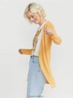 Z0ZR08863 Dust Gold Women Go Go Wrap Sweater Volcom Clothing - Image 12