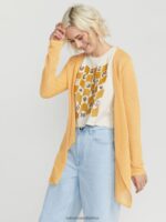 Z0ZR08863 Dust Gold Women Go Go Wrap Sweater Volcom Clothing - Image 3