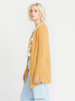 Z0ZR08863 Dust Gold Women Go Go Wrap Sweater Volcom Clothing - Image 7