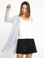 Z0ZR08864 Moonbeam Women Go Go Wrap Cardigan Volcom Clothing - Image 3