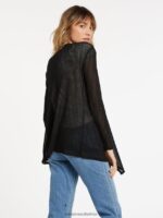 Z0ZR08865 Black Women Go Go Wrap Sweater Volcom Clothing - Image 2
