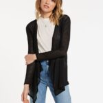 Z0ZR08865 Black Women Go Go Wrap Sweater Volcom Clothing
