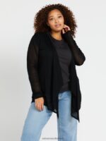 Z0ZR08865 Black Women Go Go Wrap Sweater Volcom Clothing - Image 5