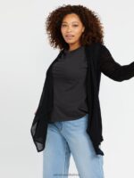 Z0ZR08865 Black Women Go Go Wrap Sweater Volcom Clothing - Image 6