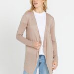 Z0ZR08866 Stone Women Go Go Wrap Cardigan Volcom Clothing