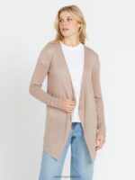 Z0ZR08866 Stone Women Go Go Wrap Cardigan Volcom Clothing