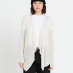 Z0ZR08867 Oatmeal Women Go Go Wrap Sweater Volcom Clothing