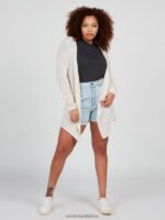 Z0ZR08868 Oatmeal Women Go Go Wrap Plus Size Cardigan Volcom Clothing - Image 4