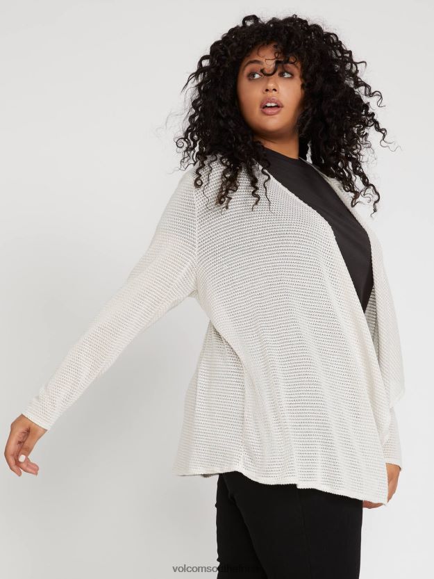 Z0ZR08868 Oatmeal Women Go Go Wrap Plus Size Cardigan Volcom Clothing - Image 8