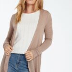 Z0ZR08869 Stone Women Go Go Wrap Cardigan Volcom Clothing