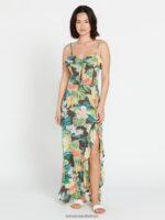 Z0ZR08871 Slate Grey Women Excapism Maxi Dress Volcom Clothing