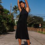 Z0ZR08873 Black Women Stonelight Dress Volcom Clothing