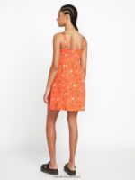 Z0ZR08874 Dark Coral Women Hey Budz Dress Volcom Clothing - Image 2
