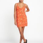 Z0ZR08874 Dark Coral Women Hey Budz Dress Volcom Clothing