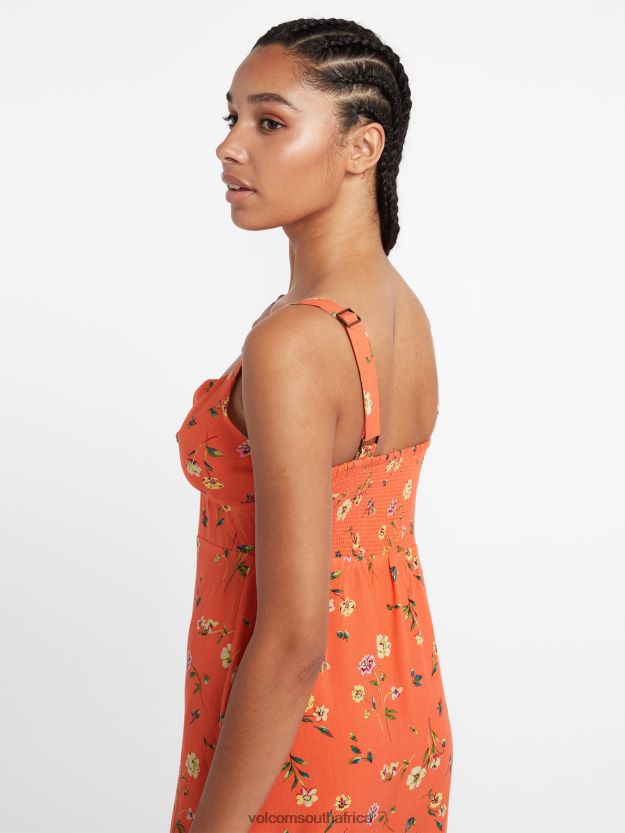 Z0ZR08874 Dark Coral Women Hey Budz Dress Volcom Clothing - Image 7