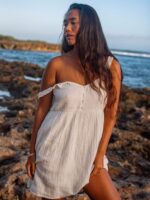 Z0ZR08877 Star White Women A Full Out Dress Volcom Clothing - Image 6