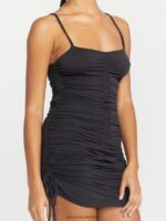 Z0ZR08878 Black Women Le Doja Chat Dress Volcom Clothing - Image 11