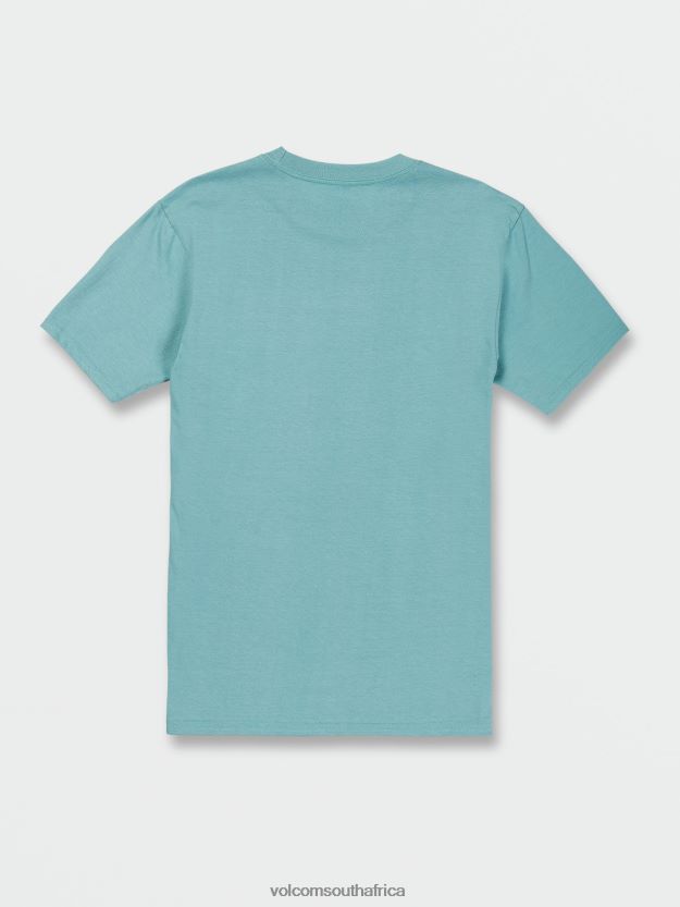 Z0ZR0887 Cali Blue Heather Men Skunky Stone Short Sleeve Tee Volcom Clothing - Image 2