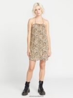 Z0ZR08883 Animal Print Women Meeyoww Halter Dress Volcom Clothing