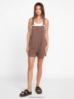 Z0ZR08889 Slate Grey Women Strutin Stone Romper Volcom Clothing - Image 3
