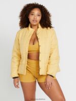 Z0ZR08890 Dust Gold Women Not Enuff Puff Jacket Volcom Clothing - Image 3
