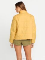 Z0ZR08890 Dust Gold Women Not Enuff Puff Jacket Volcom Clothing - Image 8