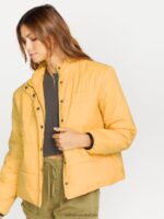 Z0ZR08890 Dust Gold Women Not Enuff Puff Jacket Volcom Clothing - Image 9