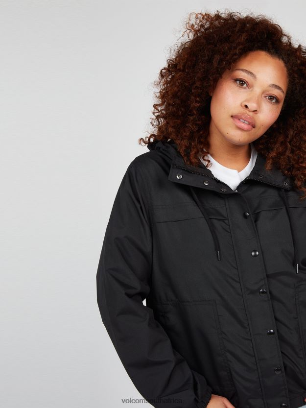 Z0ZR08893 Black Women Enemy Stone Windbreaker Plus Size Volcom Clothing - Image 11