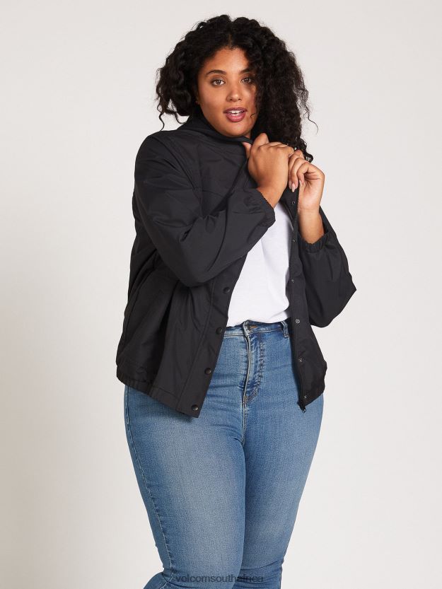 Z0ZR08893 Black Women Enemy Stone Windbreaker Plus Size Volcom Clothing - Image 19