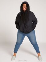 Z0ZR08893 Black Women Enemy Stone Windbreaker Plus Size Volcom Clothing - Image 6
