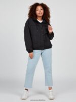Z0ZR08893 Black Women Enemy Stone Windbreaker Plus Size Volcom Clothing - Image 9
