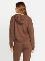 Z0ZR08899 Chocolate Women Lived in Lounge Zip Jacket Volcom Clothing - Image 6