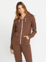 Z0ZR08899 Chocolate Women Lived in Lounge Zip Jacket Volcom Clothing - Image 8