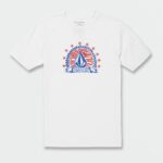 Z0ZR0889 White Men Huskerdont Short Sleeve Tee Volcom Clothing
