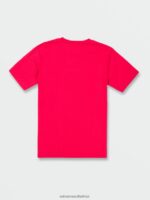Z0ZR088 Ribbon Red Men Neweuro Short Sleeve Tee Volcom Clothing - Image 7