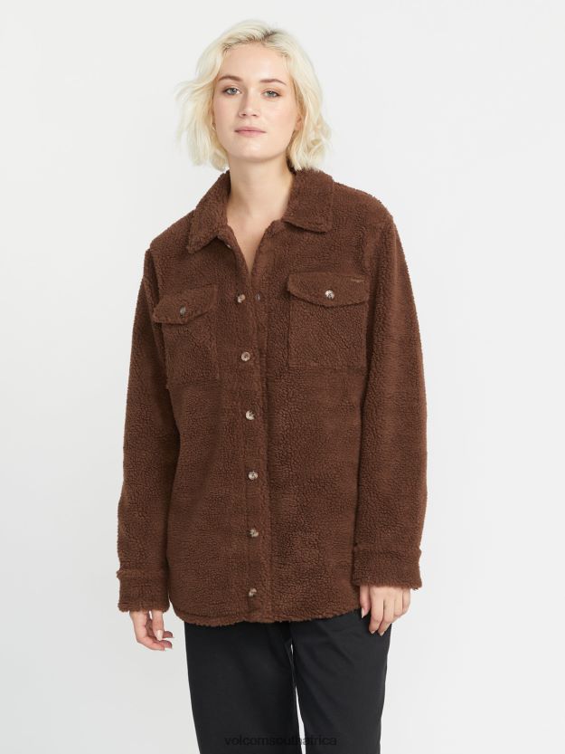 z0zr08900_chocolate_women_silent_sherpa_jacket_volcom_clothing.jpg Z0ZR08900 Chocolate Women Silent Sherpa Jacket Volcom Clothing - Image 1
