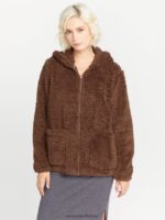 Z0ZR08902 Chocolate Women Lived in Lounge Phuz Up Jacket Volcom Clothing - Image 7