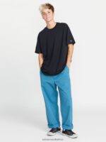 Z0ZR08906 Harbor Blue Women Thisthatthem Skate Pants Volcom Clothing - Image 11