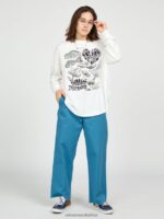 Z0ZR08906 Harbor Blue Women Thisthatthem Skate Pants Volcom Clothing - Image 9