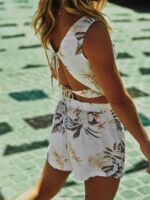 Z0ZR08909 White Women Coco Ho Trouser Shorts Volcom Clothing