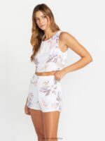 Z0ZR08909 White Women Coco Ho Trouser Shorts Volcom Clothing - Image 4