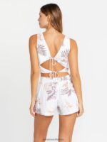 Z0ZR08909 White Women Coco Ho Trouser Shorts Volcom Clothing - Image 6