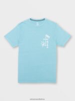 Z0ZR0890 Cali Blue Heather Men Heavy Living Short Sleeve Tee Volcom Clothing - Image 4