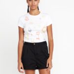 Z0ZR08912 Black Women Frochi Trouser Shorts Volcom Clothing